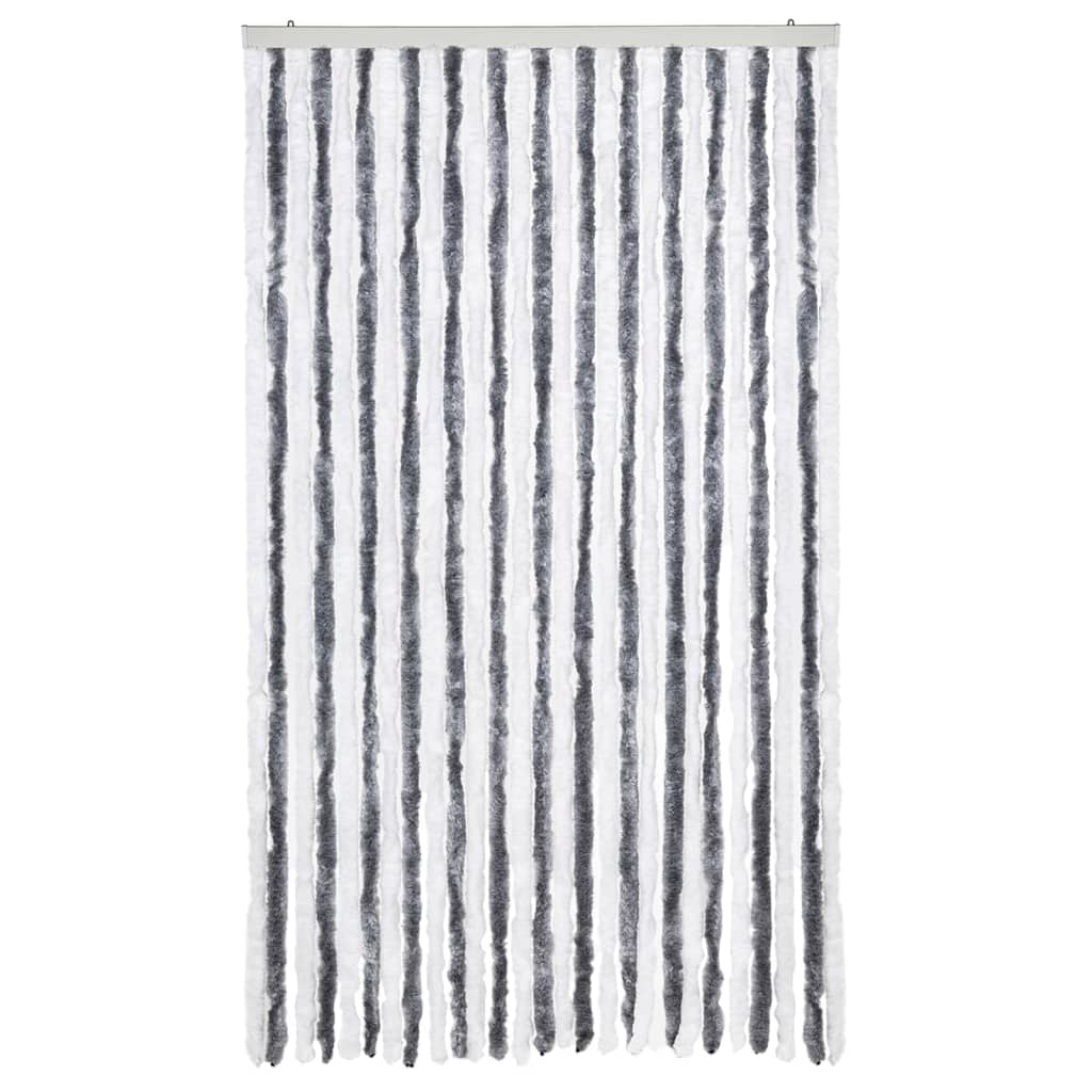 Insektsdraperi grå och vit 118x220 cm chenille