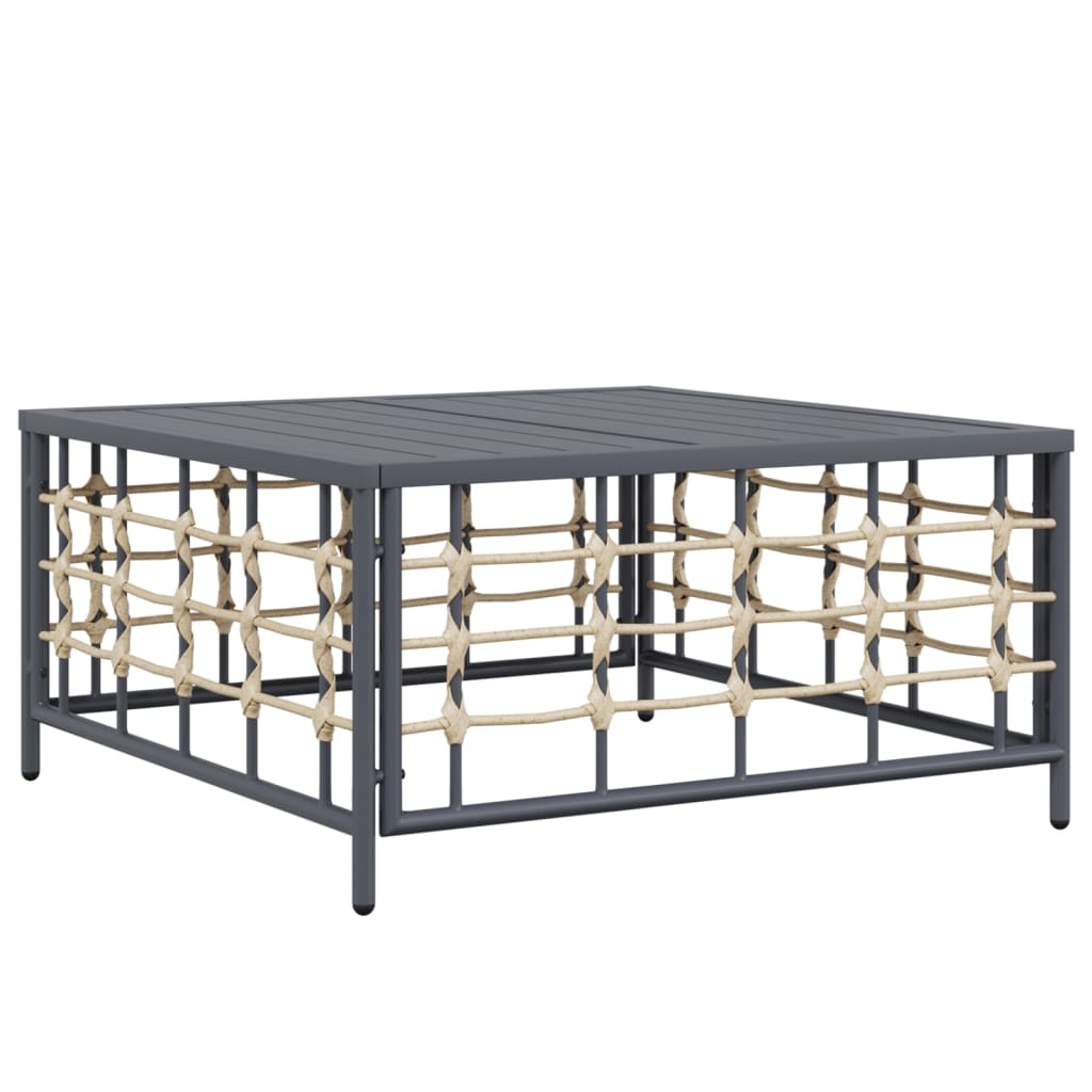 Loungegrupp 3 delar med dynor antracit konstrotting