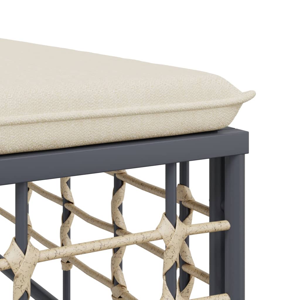 Loungegrupp 3 delar med dynor antracit konstrotting