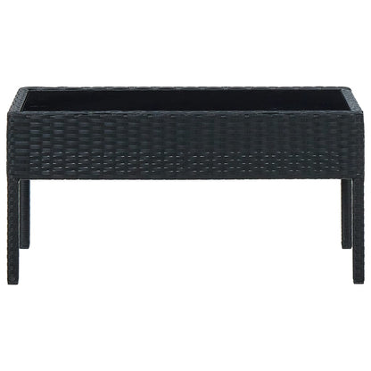 Trädgårdsbord svart 75x40x37 cm konstrotting