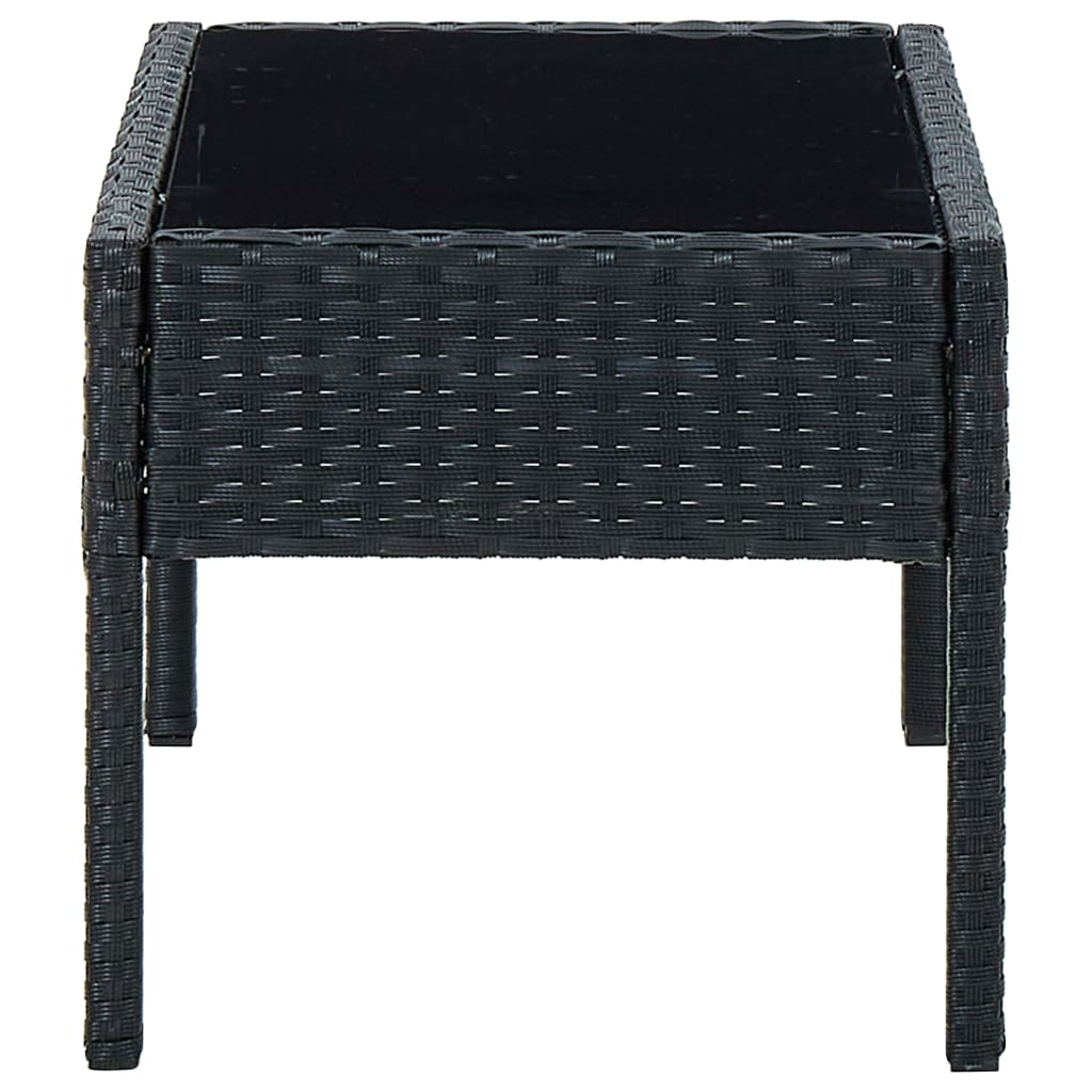Trädgårdsbord svart 75x40x37 cm konstrotting