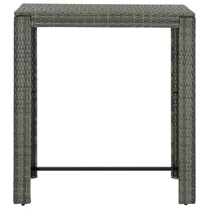 Barbord för trädgård grå 100x60,5x110,5 cm konstrotting