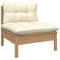 806637 vidaXL Garden Middle Sofa med kuddar Honey Brown Solid Pinewood