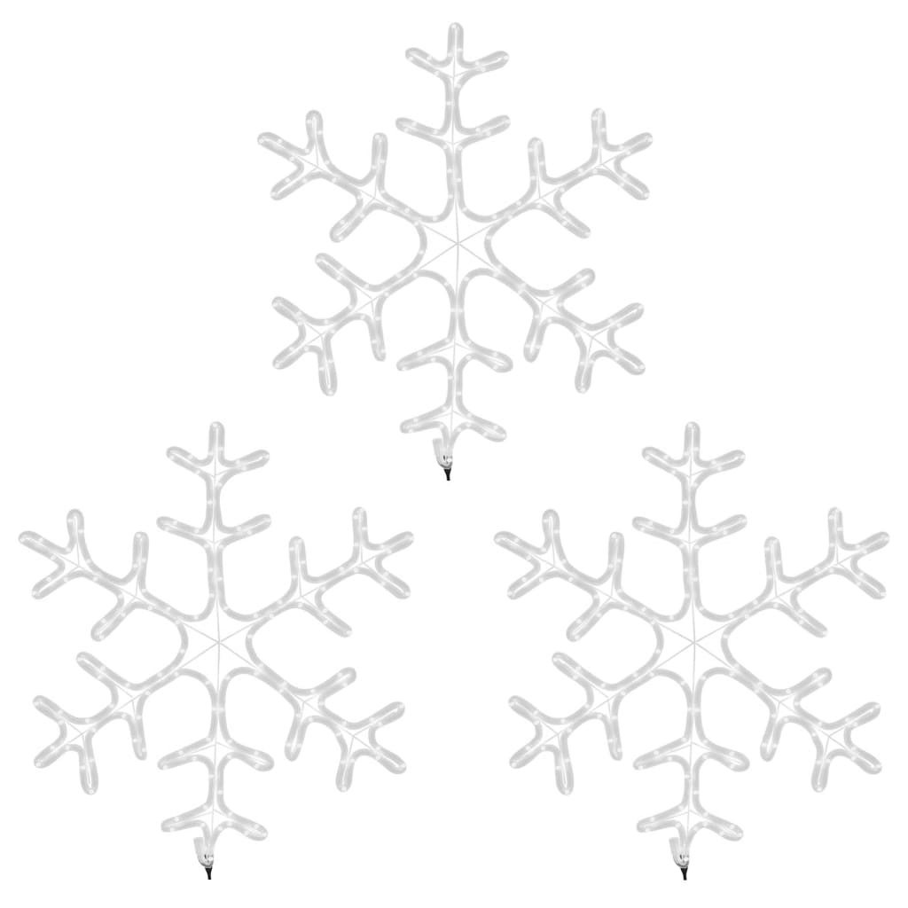 Snöflinga ljusslinga med LED 3 st varmvit 59x59 cm