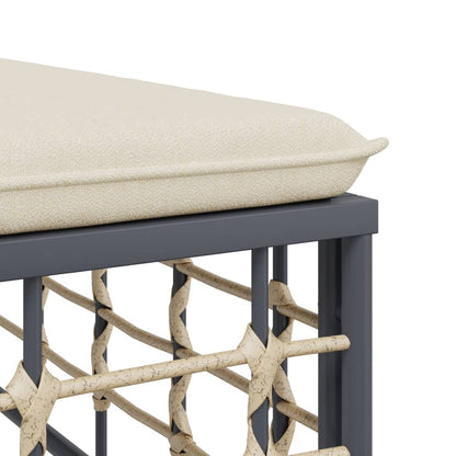 Loungegrupp 3 delar med dynor antracit konstrotting